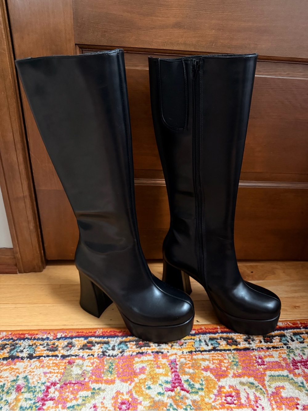 DOLLS KILL FLIRTY FLAIR GO GO BOOTS - BLACK - Picture 3 of 7
